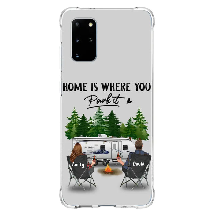 Custom Personalized Camping Phone Case - Gift Idea For Camping Lover/ Couple/ Family/ Friends - Home Is Where You Park It - Case For iPhone/Samsung