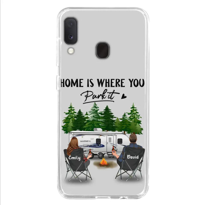 Custom Personalized Camping Phone Case - Gift Idea For Camping Lover/ Couple/ Family/ Friends - Home Is Where You Park It - Case For iPhone/Samsung