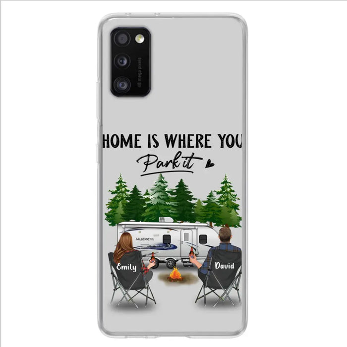 Custom Personalized Camping Phone Case - Gift Idea For Camping Lover/ Couple/ Family/ Friends - Home Is Where You Park It - Case For iPhone/Samsung