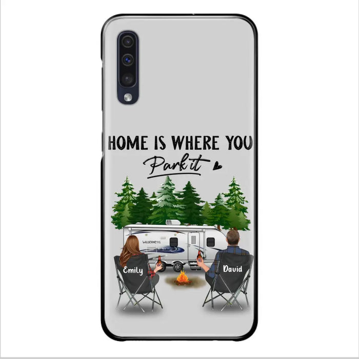 Custom Personalized Camping Phone Case - Gift Idea For Camping Lover/ Couple/ Family/ Friends - Home Is Where You Park It - Case For iPhone/Samsung