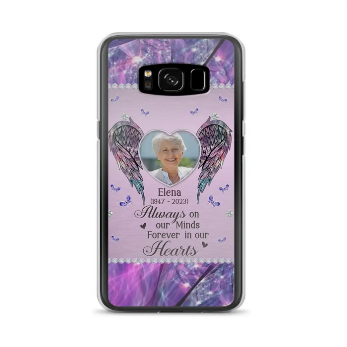 Custom Personalized Memorial Phone Case - Memorial Gift Idea For Family - Case For iPhone/Samsung - Always On My Mind Forever In Our Hearts