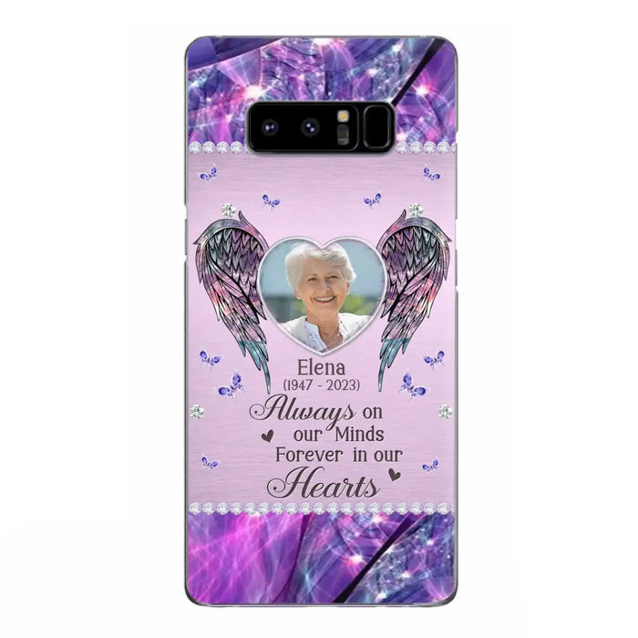 Custom Personalized Memorial Phone Case - Memorial Gift Idea For Family - Case For iPhone/Samsung - Always On My Mind Forever In Our Hearts