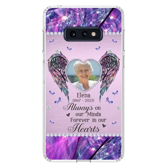 Custom Personalized Memorial Phone Case - Memorial Gift Idea For Family - Case For iPhone/Samsung - Always On My Mind Forever In Our Hearts