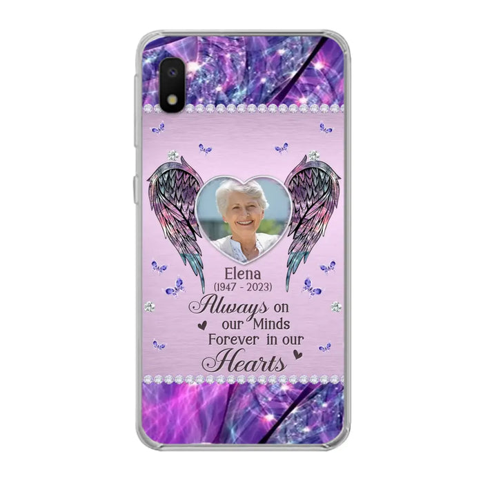 Custom Personalized Memorial Phone Case - Memorial Gift Idea For Family - Case For iPhone/Samsung - Always On My Mind Forever In Our Hearts