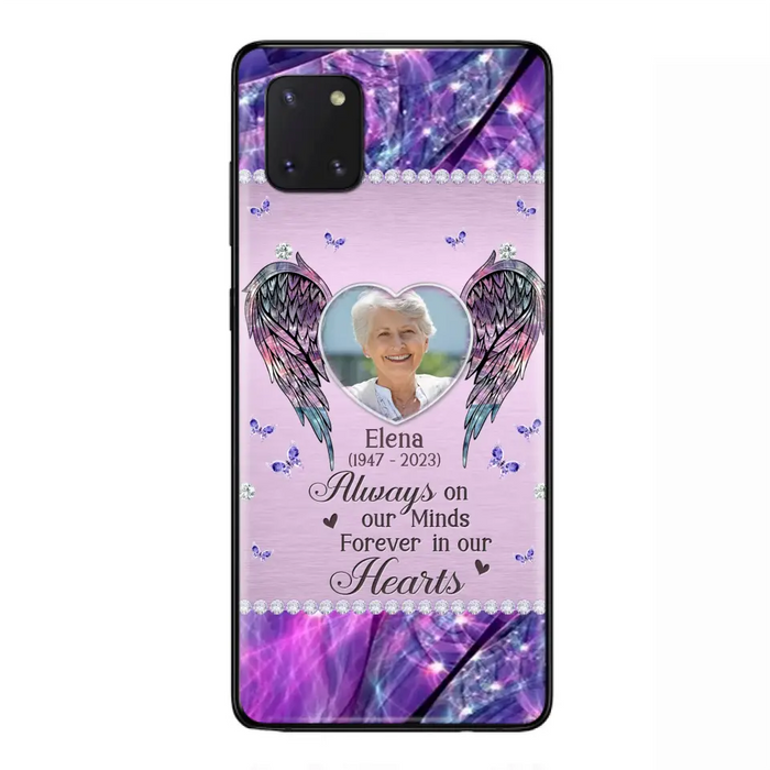 Custom Personalized Memorial Phone Case - Memorial Gift Idea For Family - Case For iPhone/Samsung - Always On My Mind Forever In Our Hearts