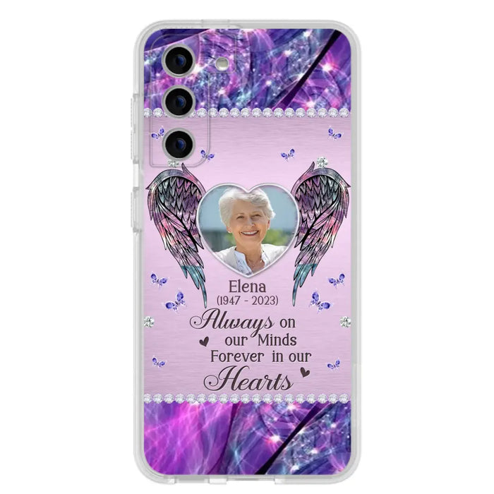 Custom Personalized Memorial Phone Case - Memorial Gift Idea For Family - Case For iPhone/Samsung - Always On My Mind Forever In Our Hearts