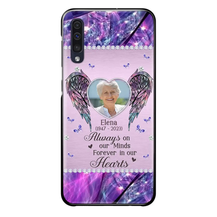 Custom Personalized Memorial Phone Case - Memorial Gift Idea For Family - Case For iPhone/Samsung - Always On My Mind Forever In Our Hearts