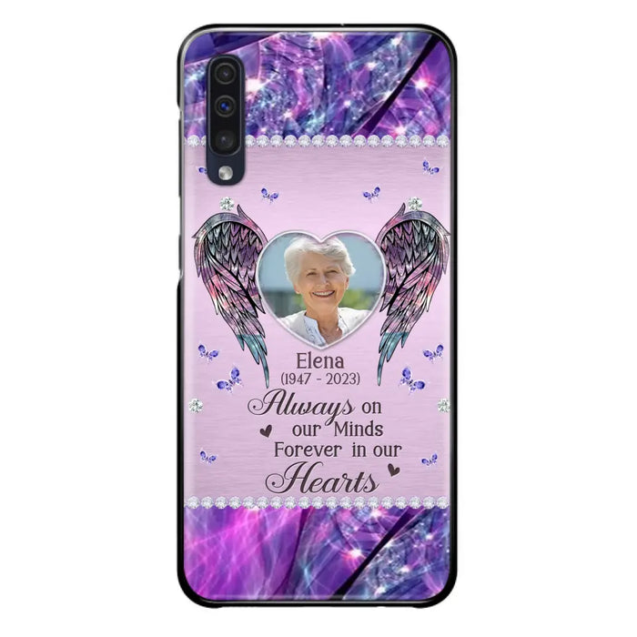 Custom Personalized Memorial Phone Case - Memorial Gift Idea For Family - Case For iPhone/Samsung - Always On My Mind Forever In Our Hearts