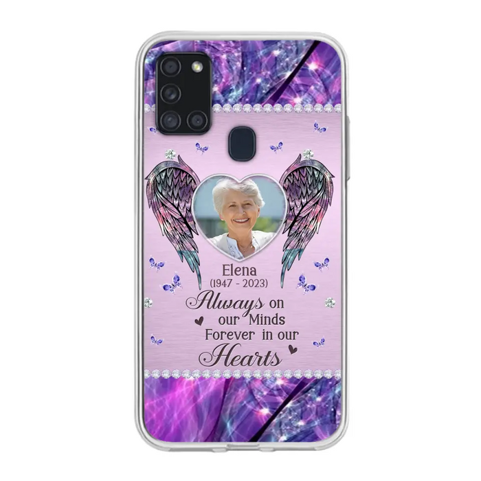 Custom Personalized Memorial Phone Case - Memorial Gift Idea For Family - Case For iPhone/Samsung - Always On My Mind Forever In Our Hearts