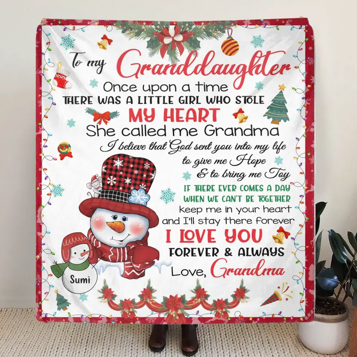 Personalized To My Granddaughter Quilt/Single Layer Fleece Blanket - Gift Idea For Granddaughter - I Love You Forever & Always