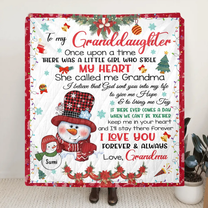 Personalized To My Granddaughter Quilt/Single Layer Fleece Blanket - Gift Idea For Granddaughter - I Love You Forever & Always