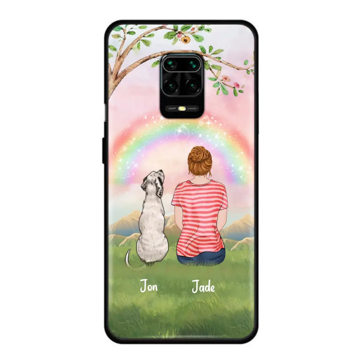 Custom Personalized Dog Mom/Dog Dad Phone Case - Man/Woman/Couple With Upto 4 Dogs - Best Gift Idea For Dog Lovers - Case For iPhone, Samsung and Xiaomi