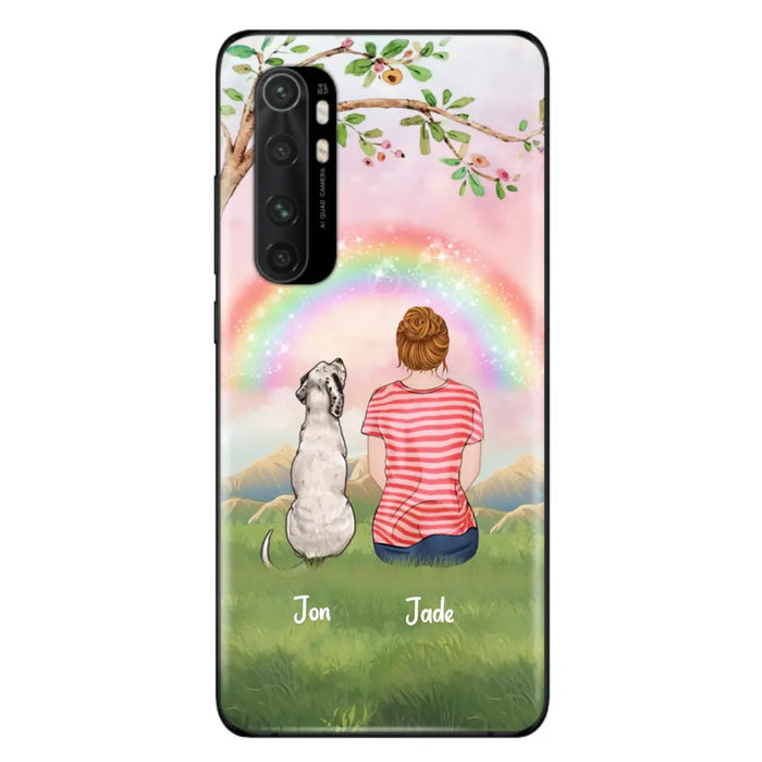 Custom Personalized Dog Mom/Dog Dad Phone Case - Man/Woman/Couple With Upto 4 Dogs - Best Gift Idea For Dog Lovers - Case For iPhone, Samsung and Xiaomi