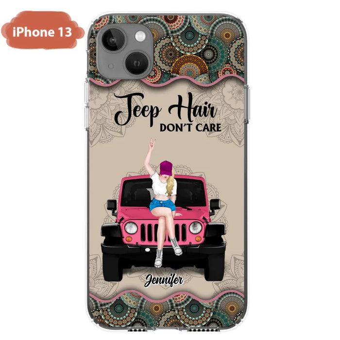 Custom Personalized Off-road Girl Phone Case - Upto 4 Dogs - Gift Idea For Dog/Off-road Lovers - Case for iPhone/Samsung