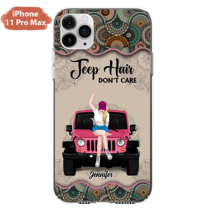 Custom Personalized Off-road Girl Phone Case - Upto 4 Dogs - Gift Idea For Dog/Off-road Lovers - Case for iPhone/Samsung