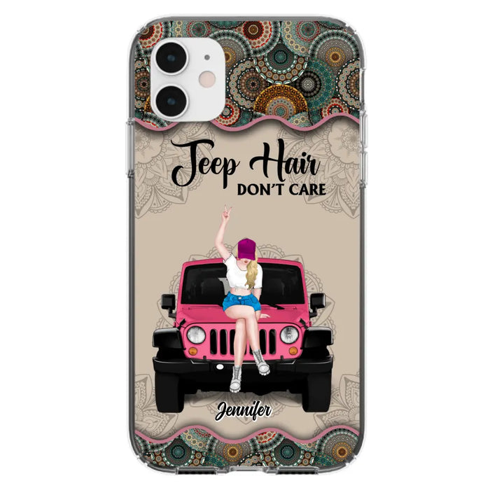 Custom Personalized Off-road Girl Phone Case - Upto 4 Dogs - Gift Idea For Dog/Off-road Lovers - Case for iPhone/Samsung