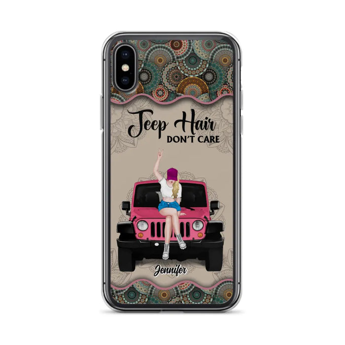 Custom Personalized Off-road Girl Phone Case - Upto 4 Dogs - Gift Idea For Dog/Off-road Lovers - Case for iPhone/Samsung