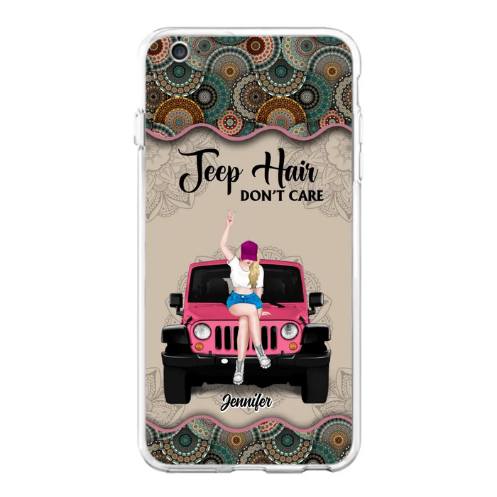 Custom Personalized Off-road Girl Phone Case - Upto 4 Dogs - Gift Idea For Dog/Off-road Lovers - Case for iPhone/Samsung