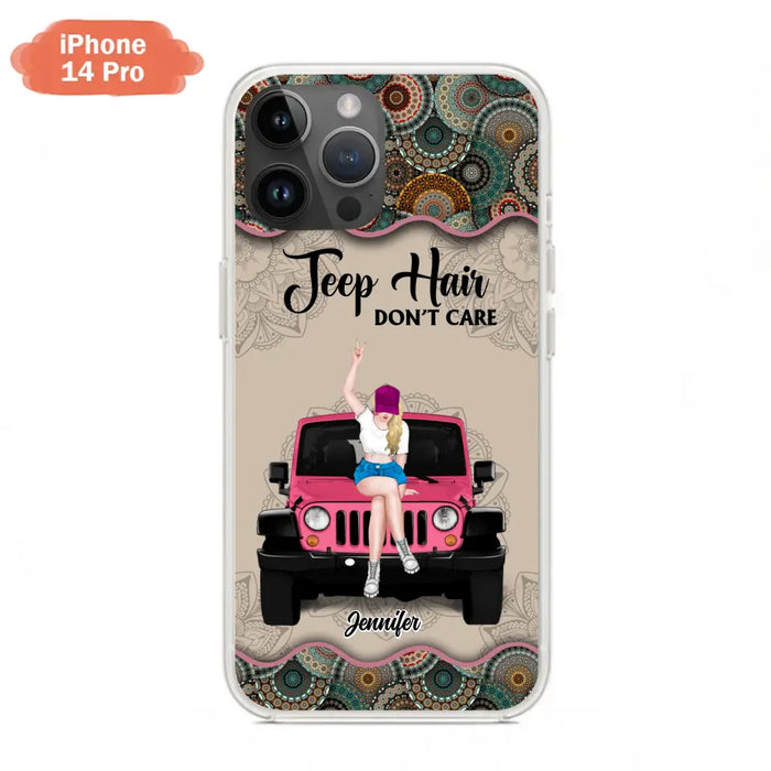 Custom Personalized Off-road Girl Phone Case - Upto 4 Dogs - Gift Idea For Dog/Off-road Lovers - Case for iPhone/Samsung