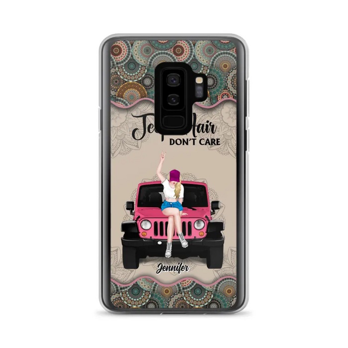 Custom Personalized Off-road Girl Phone Case - Upto 4 Dogs - Gift Idea For Dog/Off-road Lovers - Case for iPhone/Samsung