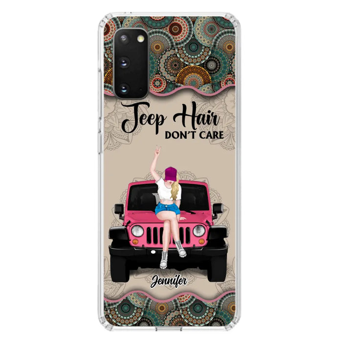 Custom Personalized Off-road Girl Phone Case - Upto 4 Dogs - Gift Idea For Dog/Off-road Lovers - Case for iPhone/Samsung