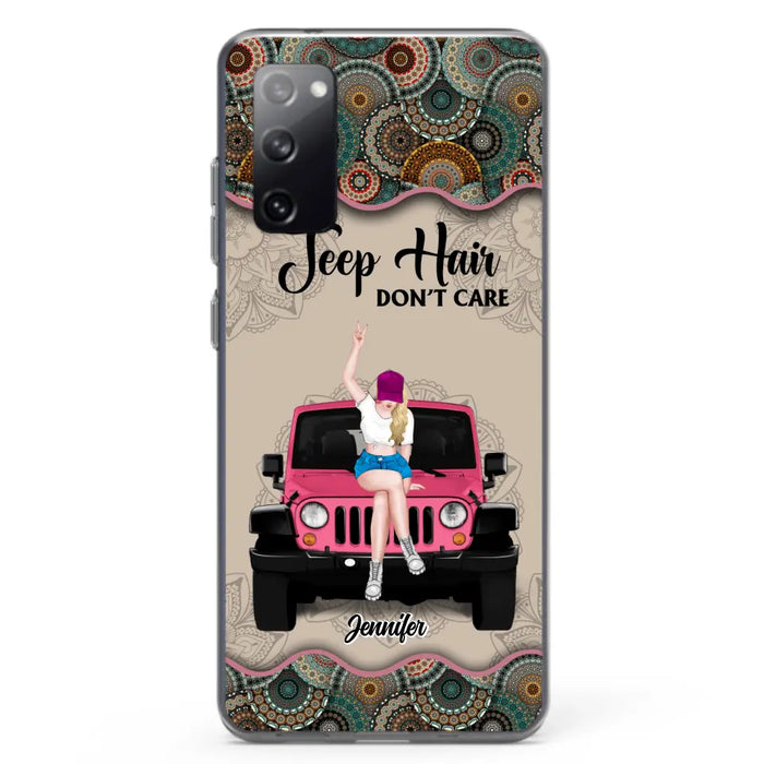 Custom Personalized Off-road Girl Phone Case - Upto 4 Dogs - Gift Idea For Dog/Off-road Lovers - Case for iPhone/Samsung