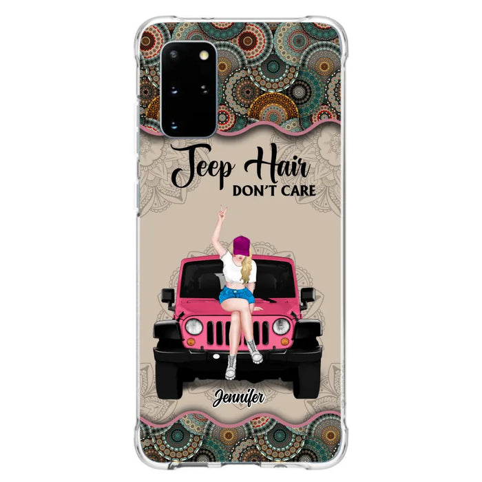 Custom Personalized Off-road Girl Phone Case - Upto 4 Dogs - Gift Idea For Dog/Off-road Lovers - Case for iPhone/Samsung