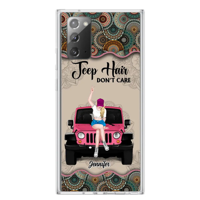 Custom Personalized Off-road Girl Phone Case - Upto 4 Dogs - Gift Idea For Dog/Off-road Lovers - Case for iPhone/Samsung