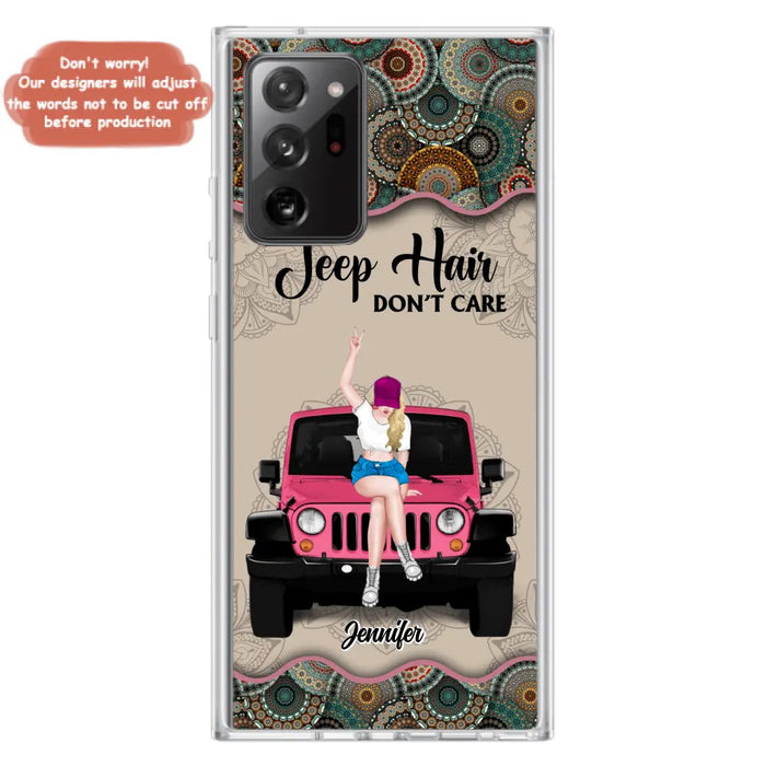 Custom Personalized Off-road Girl Phone Case - Upto 4 Dogs - Gift Idea For Dog/Off-road Lovers - Case for iPhone/Samsung