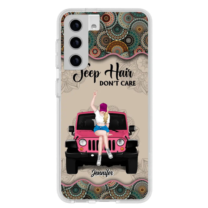 Custom Personalized Off-road Girl Phone Case - Upto 4 Dogs - Gift Idea For Dog/Off-road Lovers - Case for iPhone/Samsung