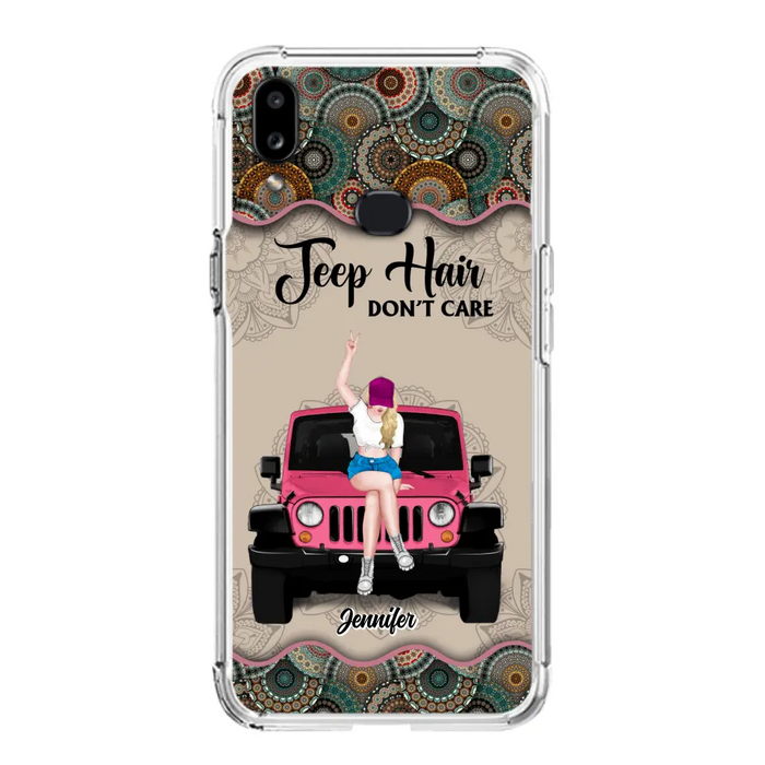 Custom Personalized Off-road Girl Phone Case - Upto 4 Dogs - Gift Idea For Dog/Off-road Lovers - Case for iPhone/Samsung