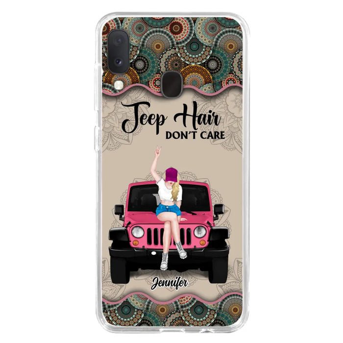 Custom Personalized Off-road Girl Phone Case - Upto 4 Dogs - Gift Idea For Dog/Off-road Lovers - Case for iPhone/Samsung