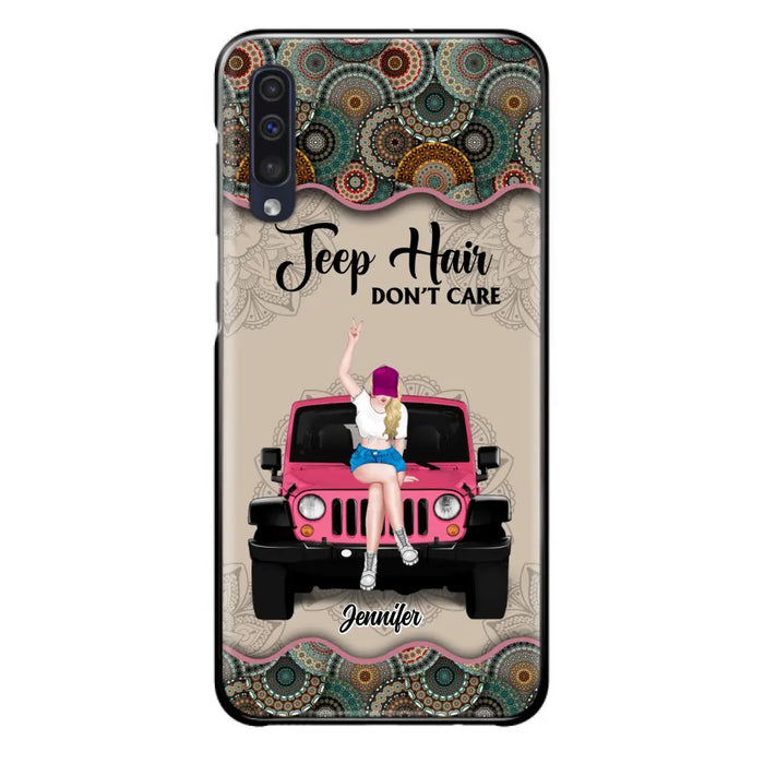 Custom Personalized Off-road Girl Phone Case - Upto 4 Dogs - Gift Idea For Dog/Off-road Lovers - Case for iPhone/Samsung