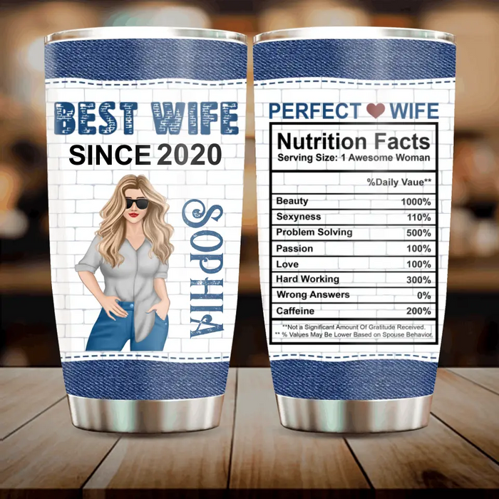 Custom Personalized Best Wife Tumbler - Gift Idea For Wife - Best Wife Since 2020