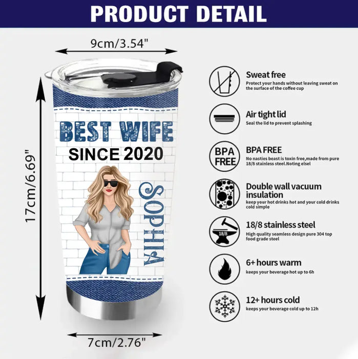 Custom Personalized Best Wife Tumbler - Gift Idea For Wife - Best Wife Since 2020