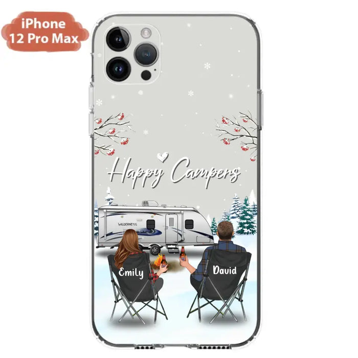 Custom Personalized Camping Phone Case - Gift Idea For Camping Lover/ Couple/ Family/ Friends - Happy Campers - Case For iPhone/Samsung