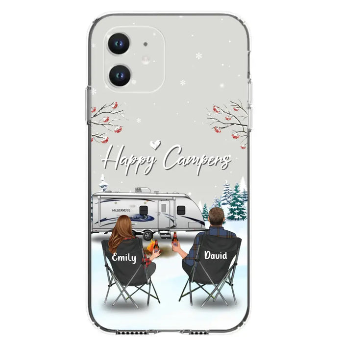 Custom Personalized Camping Phone Case - Gift Idea For Camping Lover/ Couple/ Family/ Friends - Happy Campers - Case For iPhone/Samsung