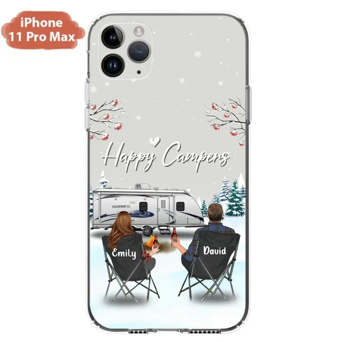 Custom Personalized Camping Phone Case - Gift Idea For Camping Lover/ Couple/ Family/ Friends - Happy Campers - Case For iPhone/Samsung