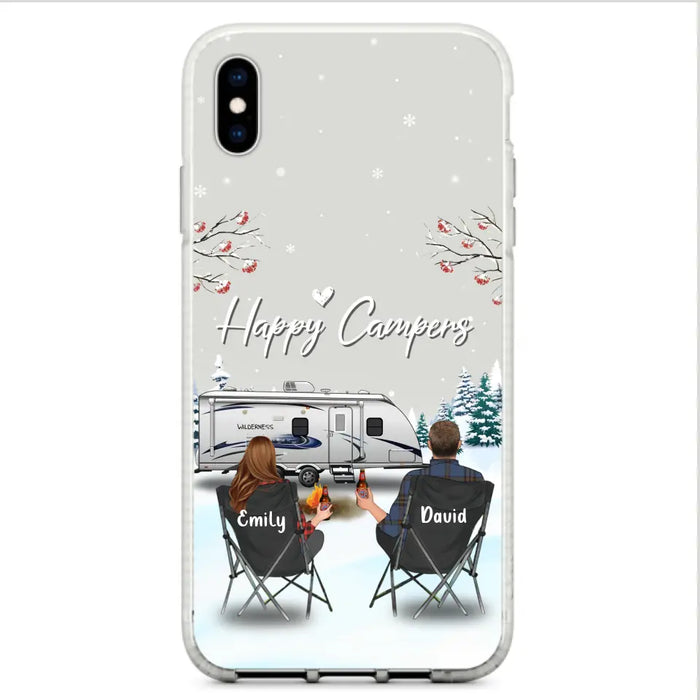 Custom Personalized Camping Phone Case - Gift Idea For Camping Lover/ Couple/ Family/ Friends - Happy Campers - Case For iPhone/Samsung