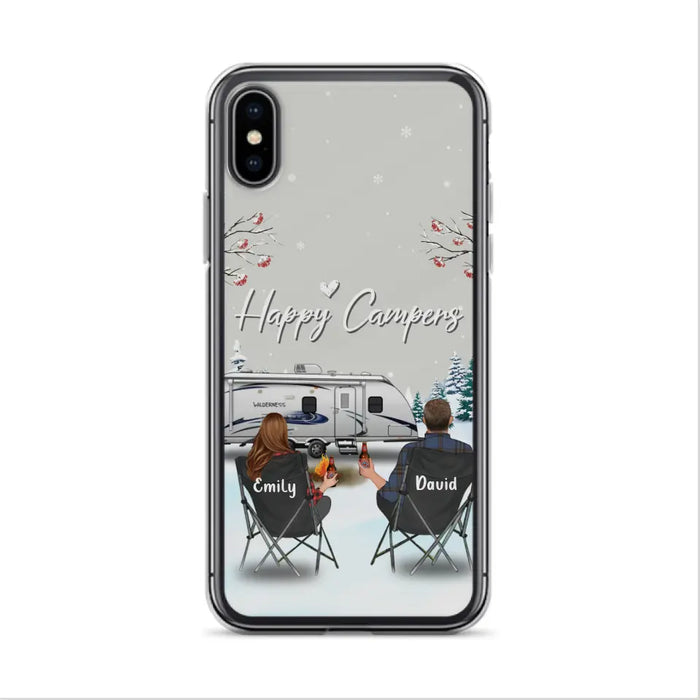 Custom Personalized Camping Phone Case - Gift Idea For Camping Lover/ Couple/ Family/ Friends - Happy Campers - Case For iPhone/Samsung