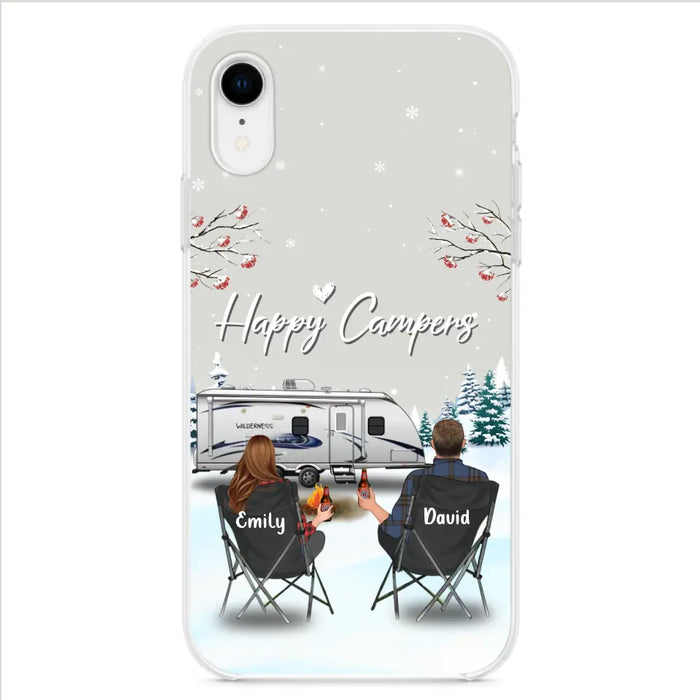 Custom Personalized Camping Phone Case - Gift Idea For Camping Lover/ Couple/ Family/ Friends - Happy Campers - Case For iPhone/Samsung