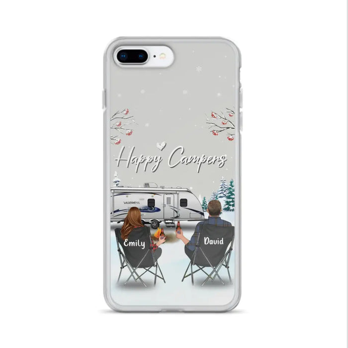 Custom Personalized Camping Phone Case - Gift Idea For Camping Lover/ Couple/ Family/ Friends - Happy Campers - Case For iPhone/Samsung