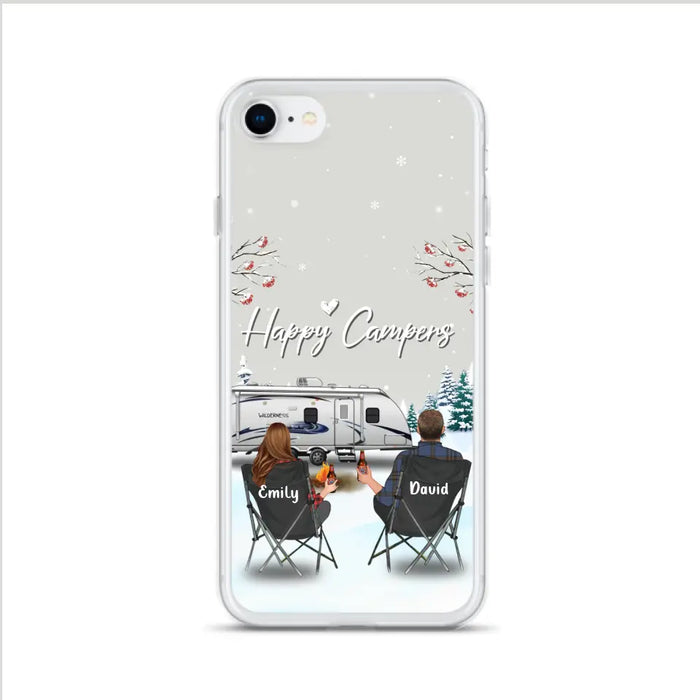 Custom Personalized Camping Phone Case - Gift Idea For Camping Lover/ Couple/ Family/ Friends - Happy Campers - Case For iPhone/Samsung