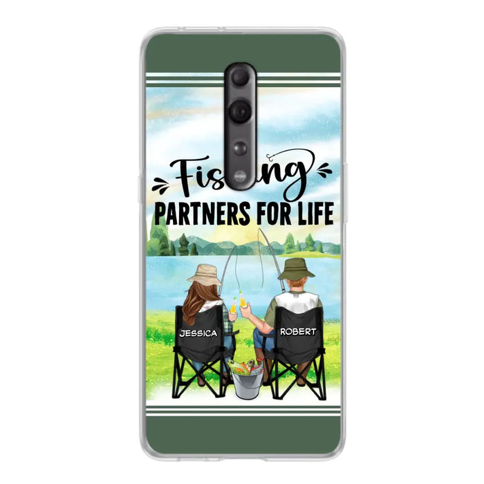 Custom Personalized Fishing Couple Phone Case - Gift Idea for Couple - Fishing Partners For Life - Case For Oppo/Xiaomi/Huawei