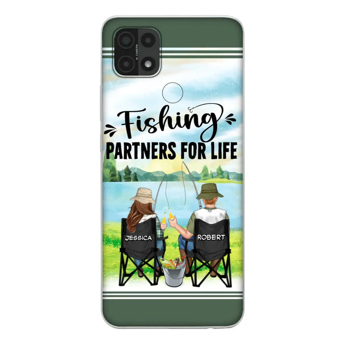 Custom Personalized Fishing Couple Phone Case - Gift Idea for Couple - Fishing Partners For Life - Case For Oppo/Xiaomi/Huawei