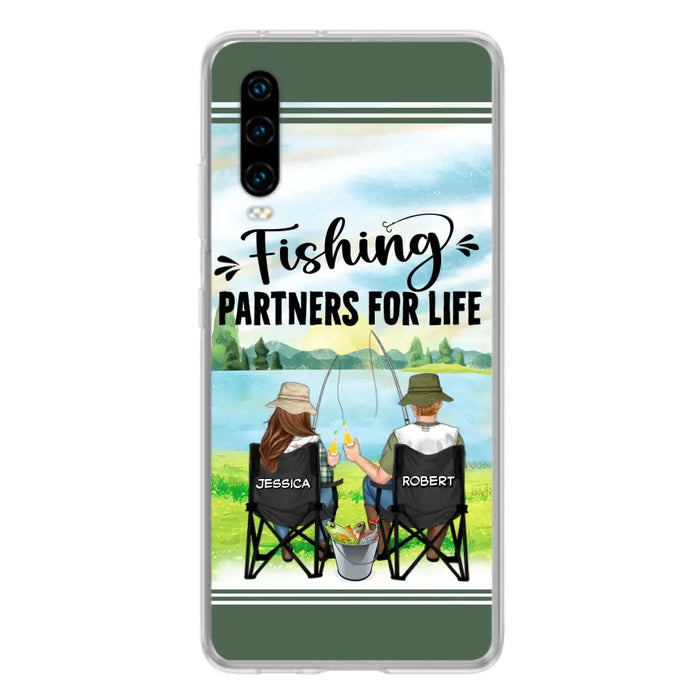 Custom Personalized Fishing Couple Phone Case - Gift Idea for Couple - Fishing Partners For Life - Case For Oppo/Xiaomi/Huawei