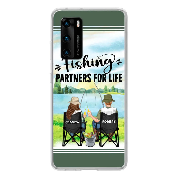 Custom Personalized Fishing Couple Phone Case - Gift Idea for Couple - Fishing Partners For Life - Case For Oppo/Xiaomi/Huawei