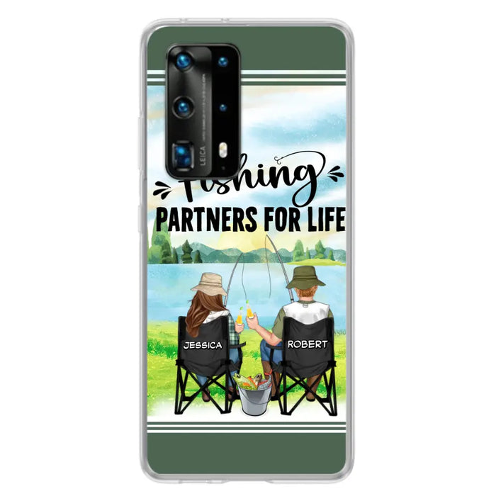 Custom Personalized Fishing Couple Phone Case - Gift Idea for Couple - Fishing Partners For Life - Case For Oppo/Xiaomi/Huawei