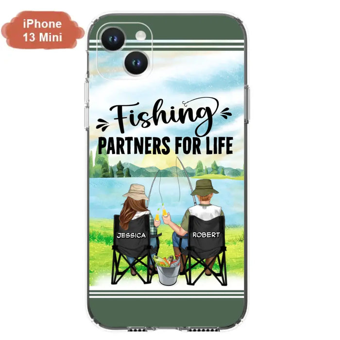 Custom Personalized Fishing Couple Phone Case - Gift Idea for Couple - Fishing Partners For Life - Case For iPhone/Samsung