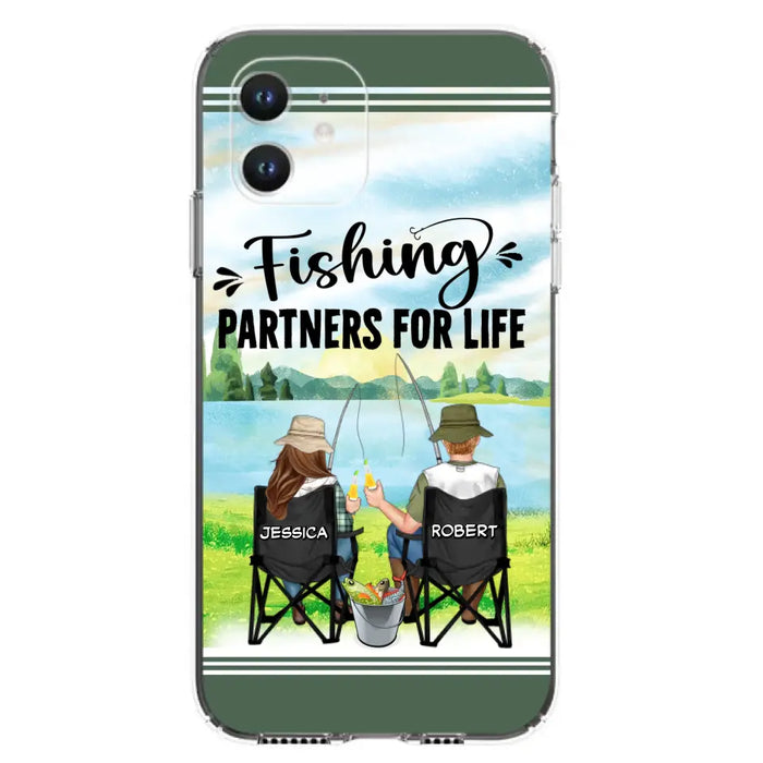 Custom Personalized Fishing Couple Phone Case - Gift Idea for Couple - Fishing Partners For Life - Case For iPhone/Samsung